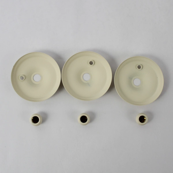 Lot of 3 Beige Porcelain Chandelier Pull Switch Cord Caps 2.5 Inch Decor