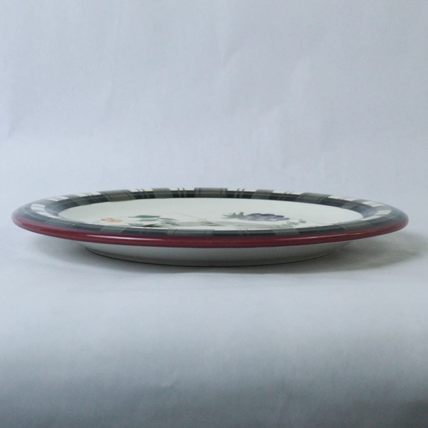 Oneida Strawberry Plaid 10.5" Ceramic Dinner Plate Discontinued 2002 Vintage