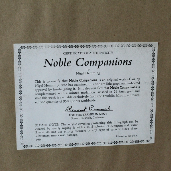 Nigel Hemming Labrador Dog Lithograph Print Framed COA 23"x27" Noble Companions