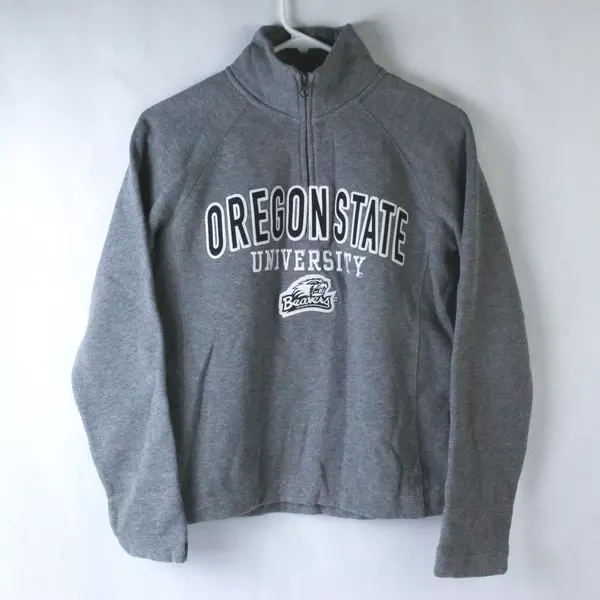 JanSport Pullover Jacket Women's Small Oregon State University 1/4 Zip Gray OSU