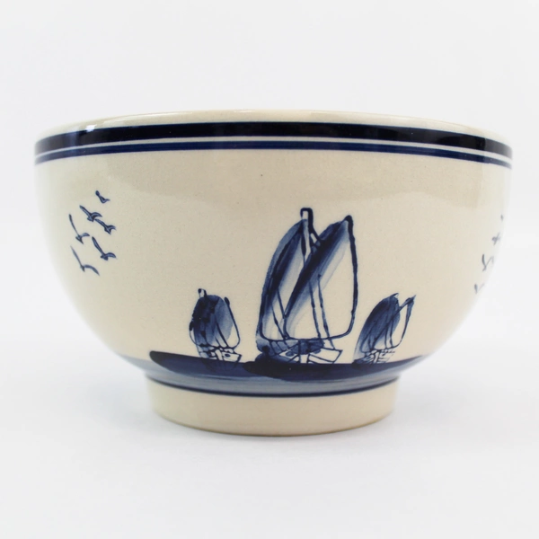 Vintage Hand Painted Delft Bowl 5.5" Blue & White Pottery Good Condition