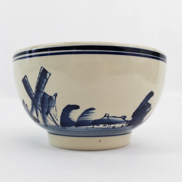 Vintage Hand Painted Delft Bowl 5.5" Blue & White Pottery Good Condition