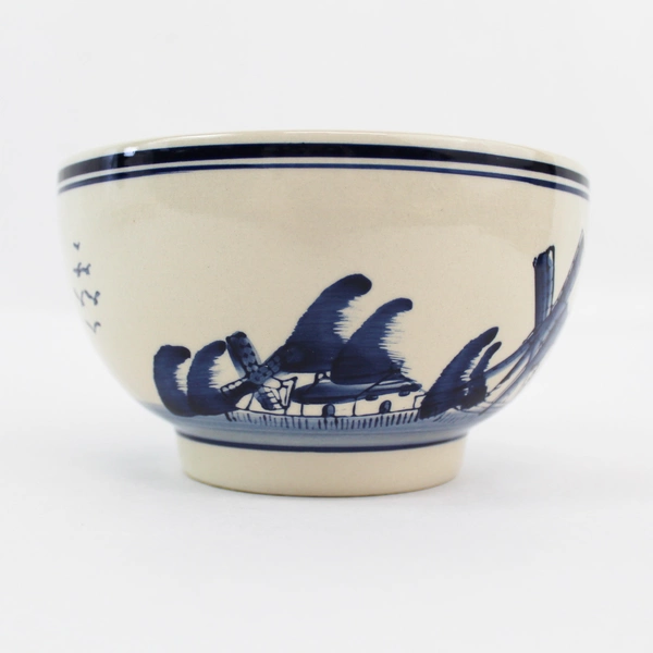 Vintage Hand Painted Delft Bowl 5.5" Blue & White Pottery Good Condition