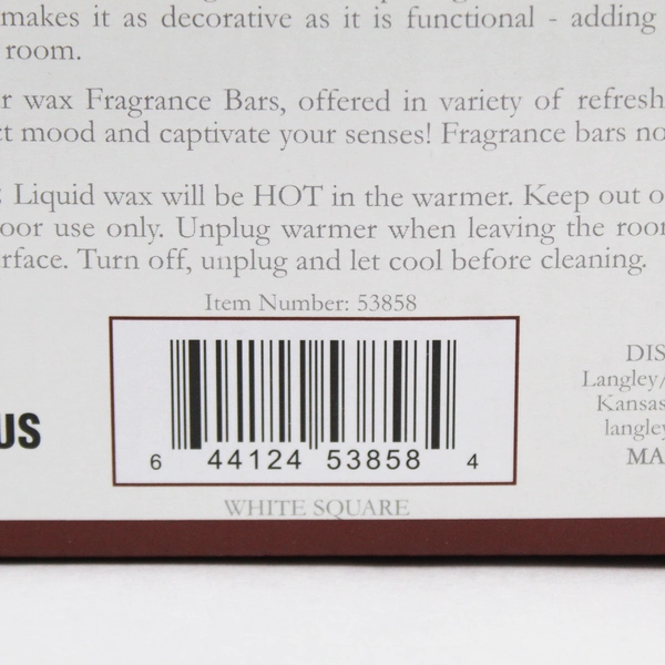 Tuscany Candle Fragrance Bar Warmer White Square by Langley - Tested & Boxed