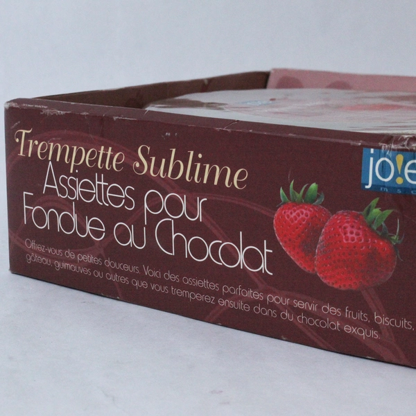 Set of 4 MSC Int'l Jo!e Dipping Desire Red 7.25" Chocolate Fondue Plates