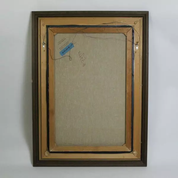 Original Framed Chuck Oberstein Oil Painting Hispanic Man in Sombrero 34"x45.5"