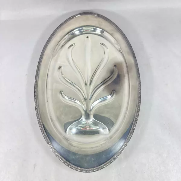 Vintage Oneida St. Regis Silverplate Oval Footed Platter Tray 19" Collectible
