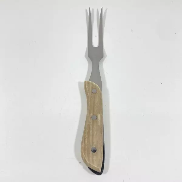 R.S. Stainless 9" Chef's Knife & Meat Fork Wood Handle Full Tang Cutlery Set