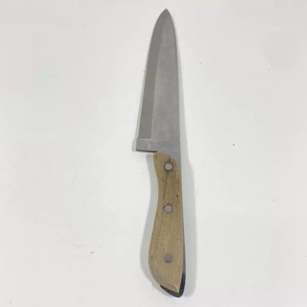 R.S. Stainless 9" Chef's Knife & Meat Fork Wood Handle Full Tang Cutlery Set