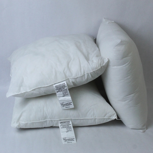 Lot of 3 White 16x16 Inch Square Pillows 100% Polyester Fiber Filling