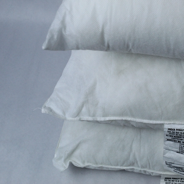 Lot of 3 White 16x16 Inch Square Pillows 100% Polyester Fiber Filling