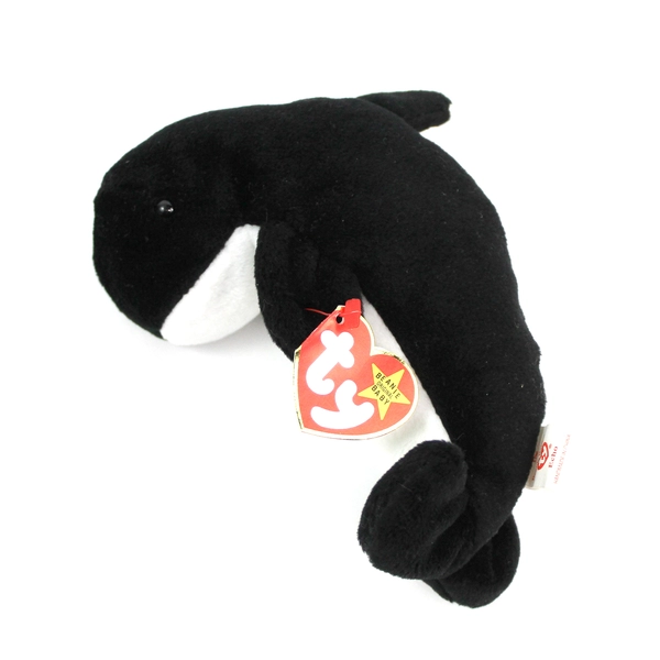 Vintage 1996 Ty Beanie Baby Waves the Whale with Echo Dolphin Tags Rare