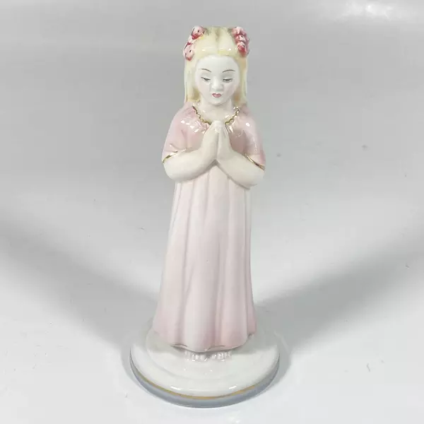 Vintage Giovanni Ronzan Praying Girl Porcelain Figurine #206 Italy 6.5"