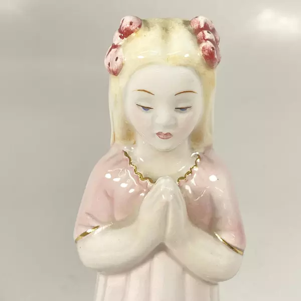 Vintage Giovanni Ronzan Praying Girl Porcelain Figurine #206 Italy 6.5"