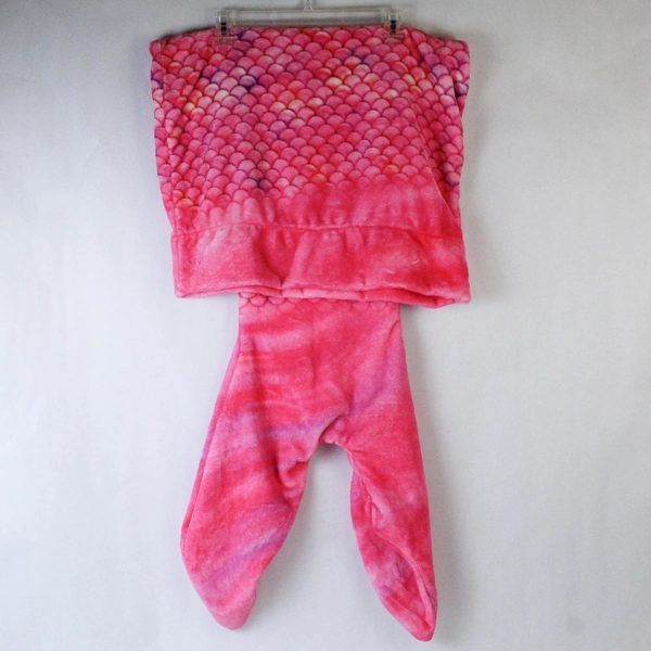 Comfy Tails Pink Mermaid Fin Throw Blanket 21x44in Soft Polyester Collectible