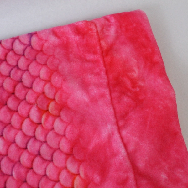 Comfy Tails Pink Mermaid Fin Throw Blanket 21x44in Soft Polyester Collectible