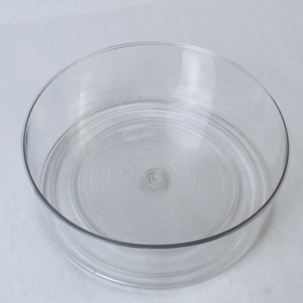 Lot of 2 Clear Space Plastic Revolving Storage Caddies 9" Kitchen Organizer