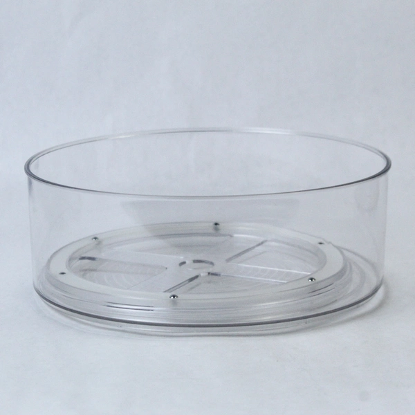 Lot of 2 Clear Space Plastic Revolving Storage Caddies 9" Kitchen Organizer