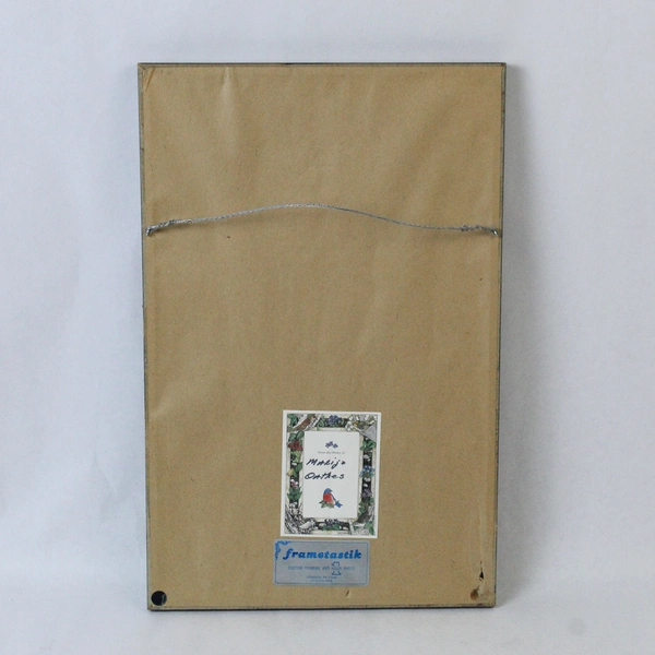 Framed Ocean Coastal Scene Art Print with Seagulls 17"x11" Home Decor