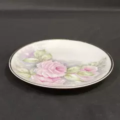 Harmony House Moderne Hand Painted Pink Rose Salad Plate Fine China 8" Japan