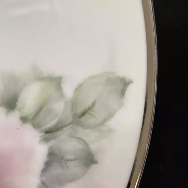 Harmony House Moderne Hand Painted Pink Rose Salad Plate Fine China 8" Japan