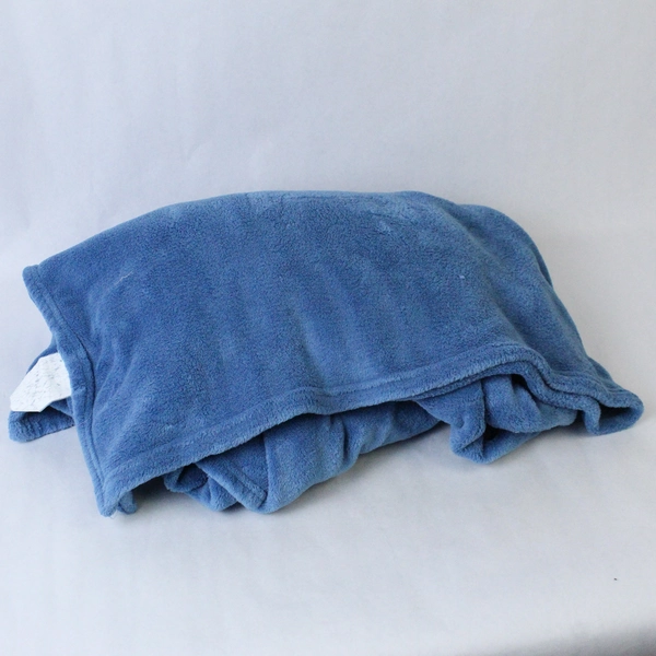 Warm & Cozy Blue Fleece Throw Blanket with Sleeves 50x70 Soft Wrap