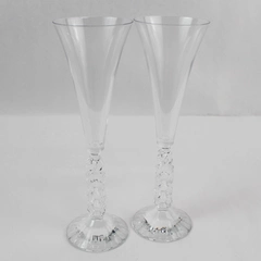 2000 Champagne Glasses Set of 2 Elegant Collectors Toasting Flutes 10.25"