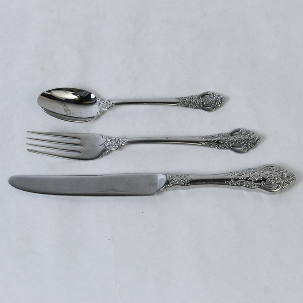 Towle Lot of 11 Antique Rose Silver Stainless Steel Dinnerware Set Korea