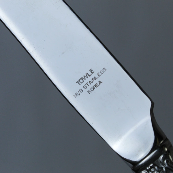 Towle Lot of 11 Antique Rose Silver Stainless Steel Dinnerware Set Korea