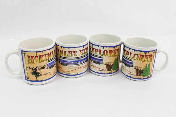 Lot of 4 Ace McKinley Explorer Alaska Souvenir Coffee Cups Mugs Set