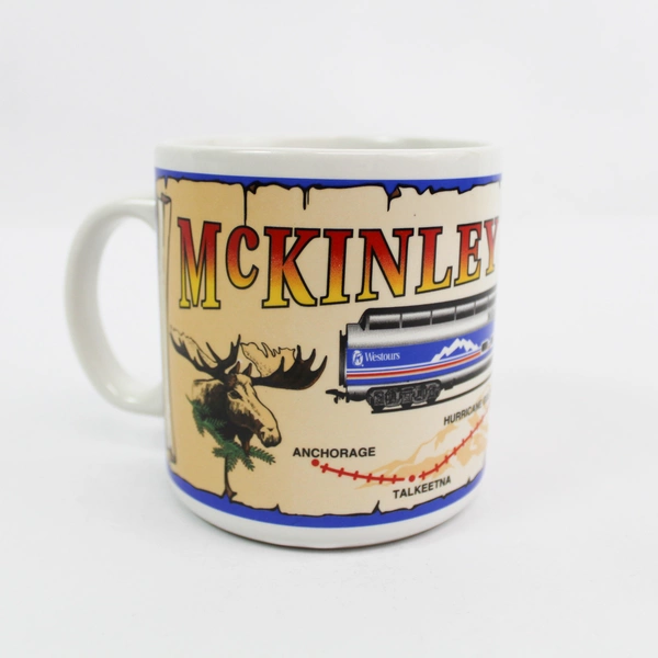 Lot of 4 Ace McKinley Explorer Alaska Souvenir Coffee Cups Mugs Set