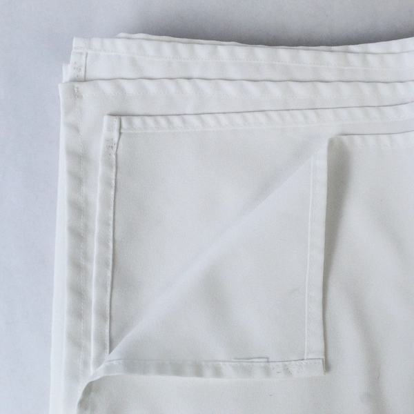 White Polyester Rectangular Tablecloth 80x80 Inches Finished Hem Home Decor