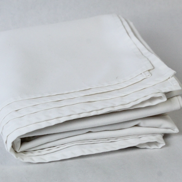 White Polyester Rectangular Tablecloth 80x80 Inches Finished Hem Home Decor