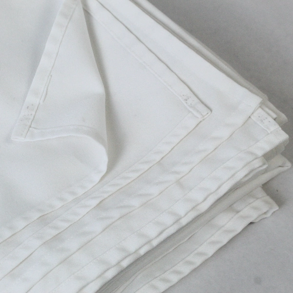 White Polyester Rectangular Tablecloth 80x80 Inches Finished Hem Home Decor