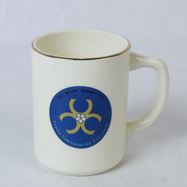 Vintage British Columbia Centennial Mug 22K Gold Rim Souvenir Collectible