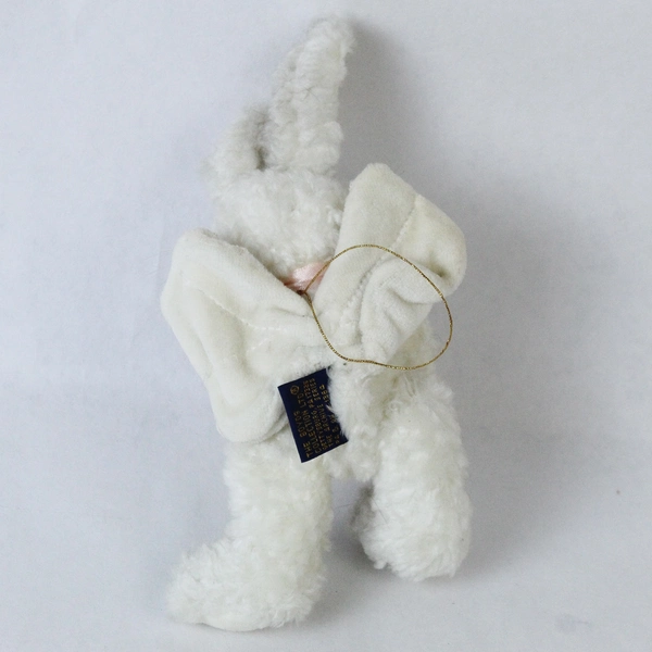 The Boyds Collection Plush Bunny Angel Ornament Holding Satin Rose 8"