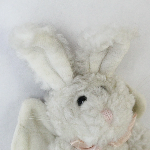 The Boyds Collection Plush Bunny Angel Ornament Holding Satin Rose 8"