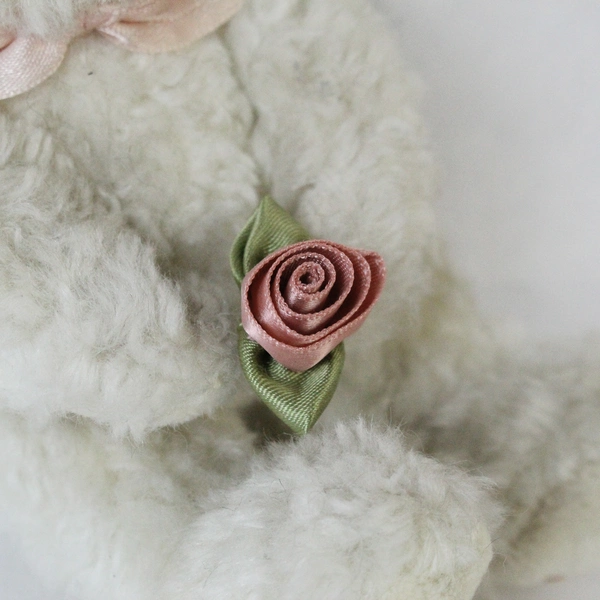 The Boyds Collection Plush Bunny Angel Ornament Holding Satin Rose 8"