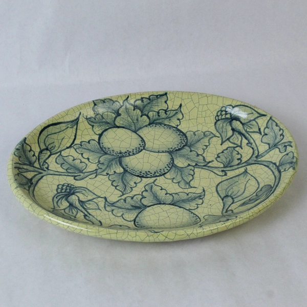 Casal Pottery Decorative Tray 14" Yellow Green Squash Made in Mexico