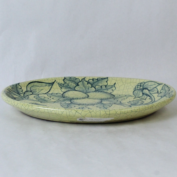 Casal Pottery Decorative Tray 14" Yellow Green Squash Made in Mexico