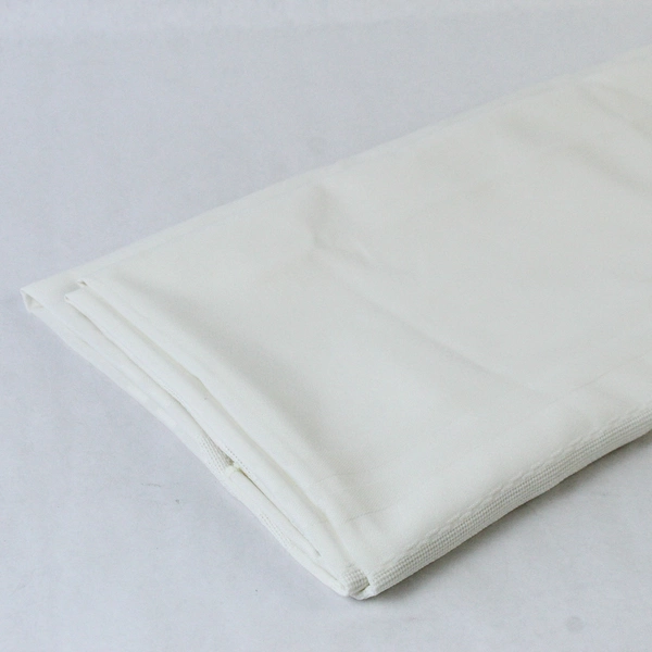 Ecru White Woven Polyester Blend 66" Round Tablecloth Textured Stripe