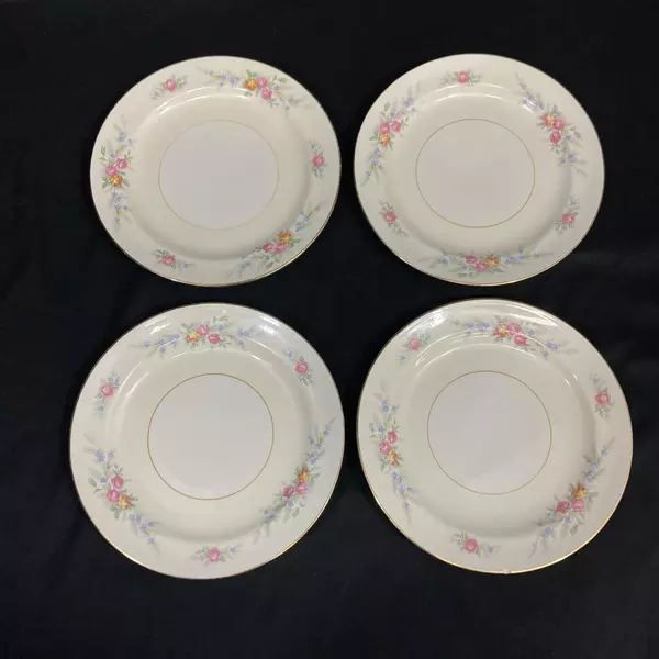 Lot of 4 Vintage 1947 Homer Laughlin Nautilus N1577 Salad Plates 7" Porcelain