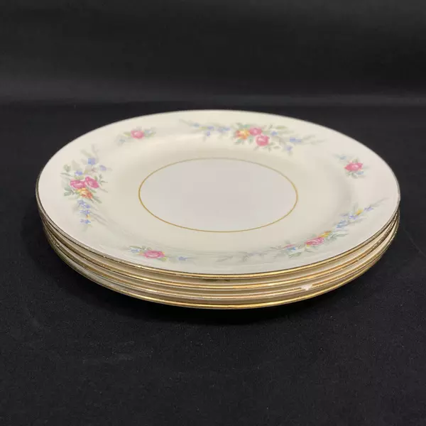 Lot of 4 Vintage 1947 Homer Laughlin Nautilus N1577 Salad Plates 7" Porcelain