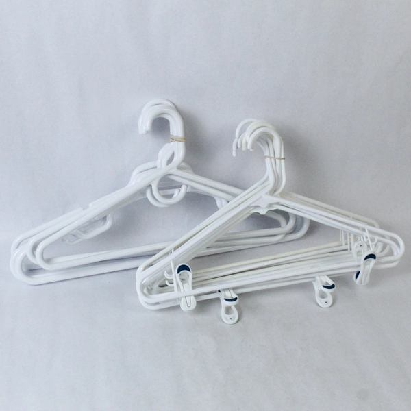 Mixed Lot of 15 White Plastic Clothes Hangers Tubular Closet Organizers