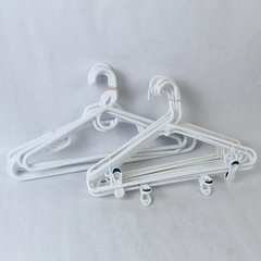 Mixed Lot of 15 White Plastic Clothes Hangers Tubular Closet Organizers