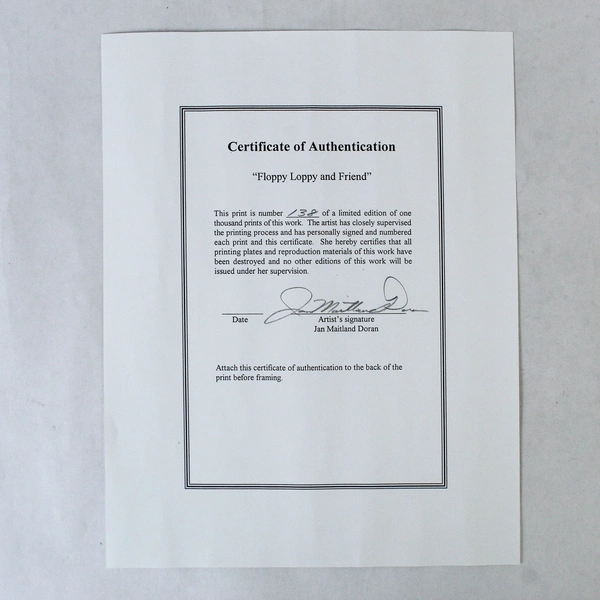 Jan Maitland Signed Limited Edition Print 138/1000 COA Floppy Loppy & Friend Art