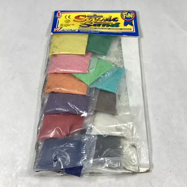 Package of Activa Scenic Sand Sable Colors 12 One Ounce Packs Opened Craft