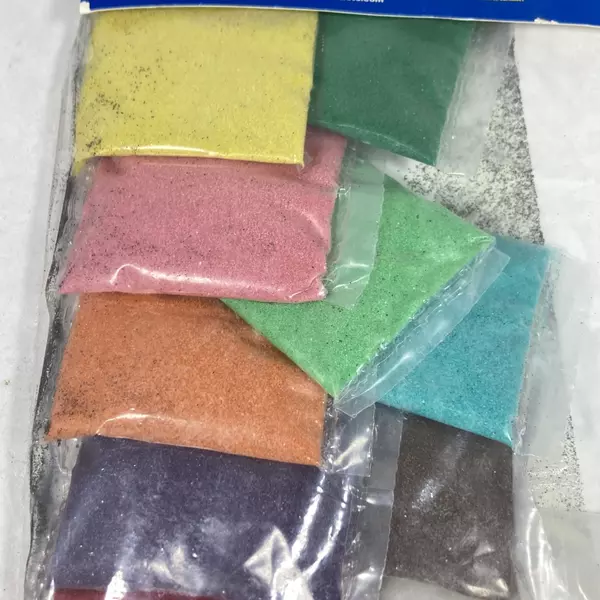 Package of Activa Scenic Sand Sable Colors 12 One Ounce Packs Opened Craft