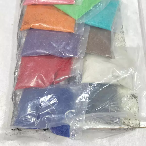 Package of Activa Scenic Sand Sable Colors 12 One Ounce Packs Opened Craft