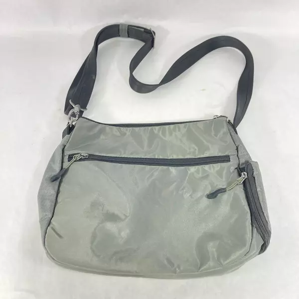 Travelon Gray Nylon Laptop Bag Briefcase with Organizer & Detachable Strap